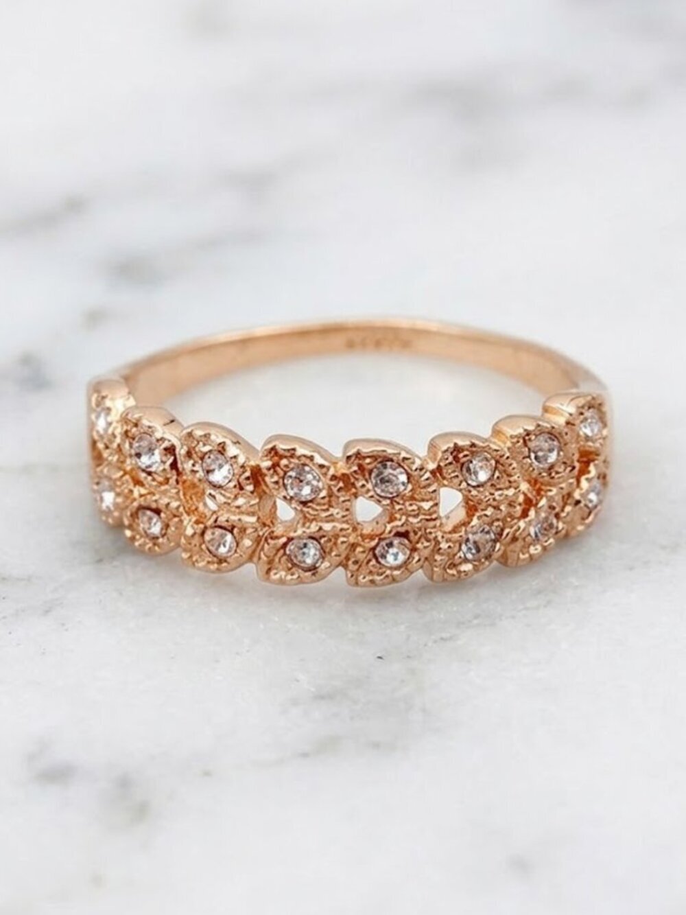 Ladies Rose Plated Gold Ring